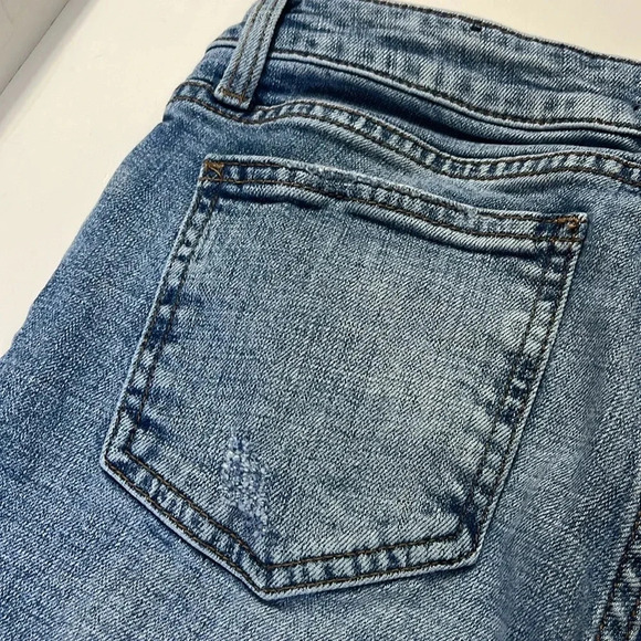Kut from the Kloth jeans rolled cuff capri denim jeans light distress size 4 - Picture 7 of 15